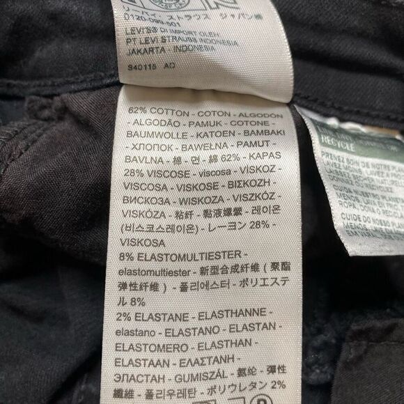 Levis 711 Skinny Black Jeans Womens Size 27x30 Mid Rise Stretch Comfort - Picture 6 of 10